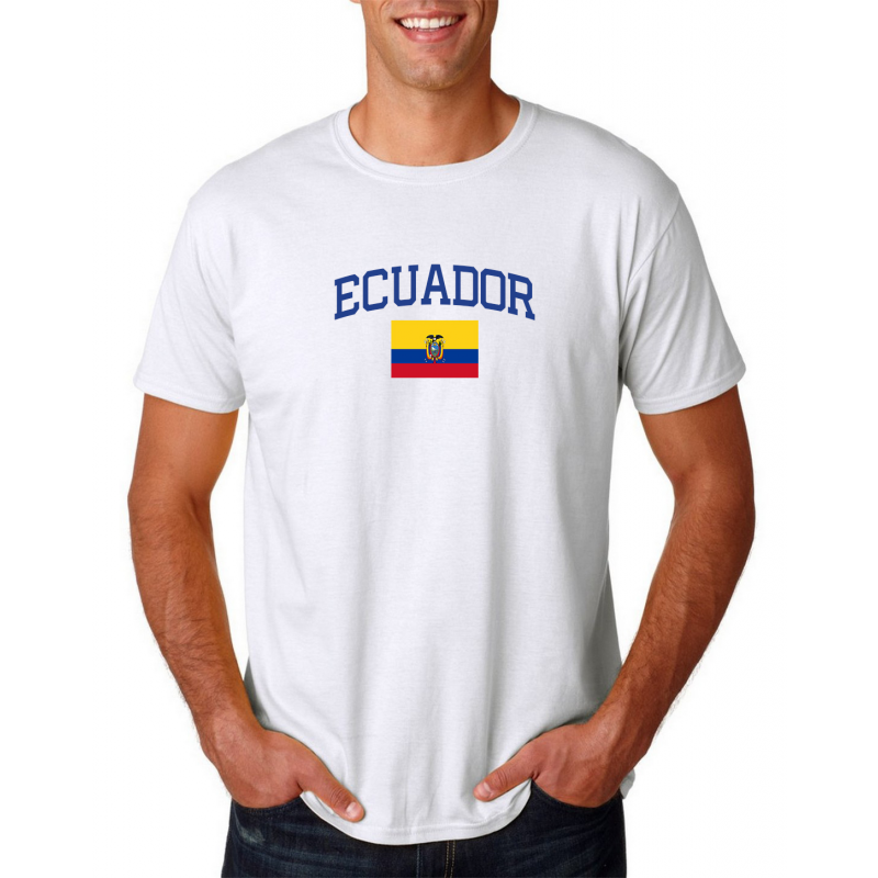 Men's Round Neck  T Shirt Jersey  Country Ecuador