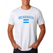 Men's Round Neck  T Shirt Jersey  Country Nicaragua