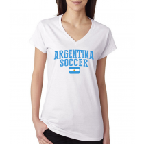 Women's V Neck Tee T Shirt  Country  Argentina
