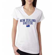 Women's V Neck Tee T Shirt  Soccer New Zeland