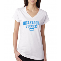 Women's V Neck Tee T Shirt  Soccer Nicaragua