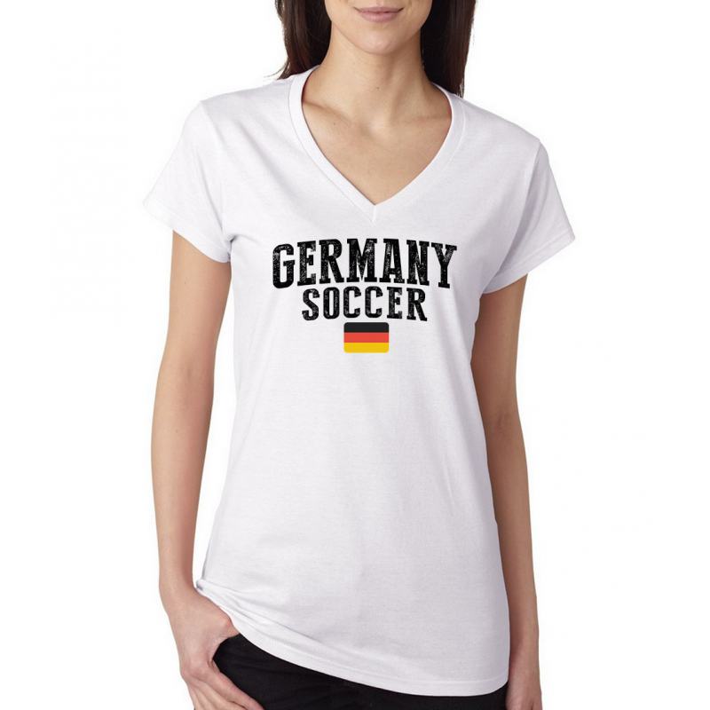 Women's V Neck Tee T Shirt  Soccer  Germany