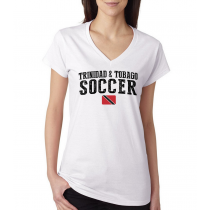 Women's V Neck Tee T Shirt  Soccer  Trinidad & Tobago