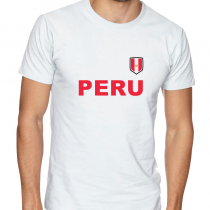 Men's Round Neck  T Shirt Jersey  Country pride  Peru Shield