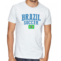 Men's Round Neck Tee T Shirt  Soccer Brazil