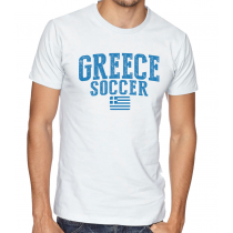 Men's Round Neck Tee T Shirt  Soccer  Greece