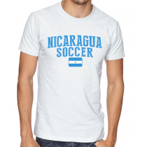 Men's Round Neck Tee T Shirt  Soccer  Nicaragua
