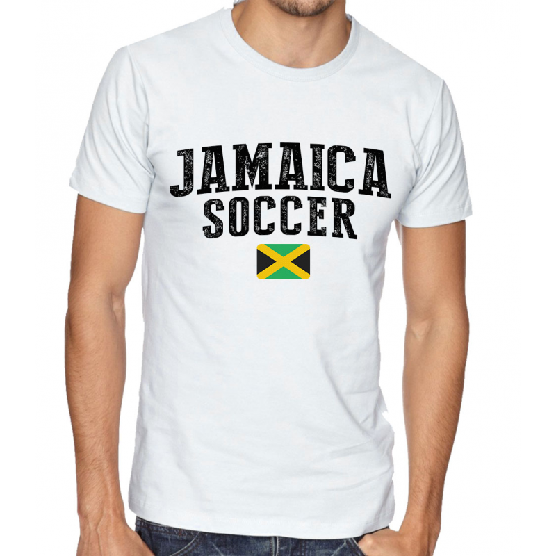 Men's Round Neck Tee T Shirt  Soccer Jamaica