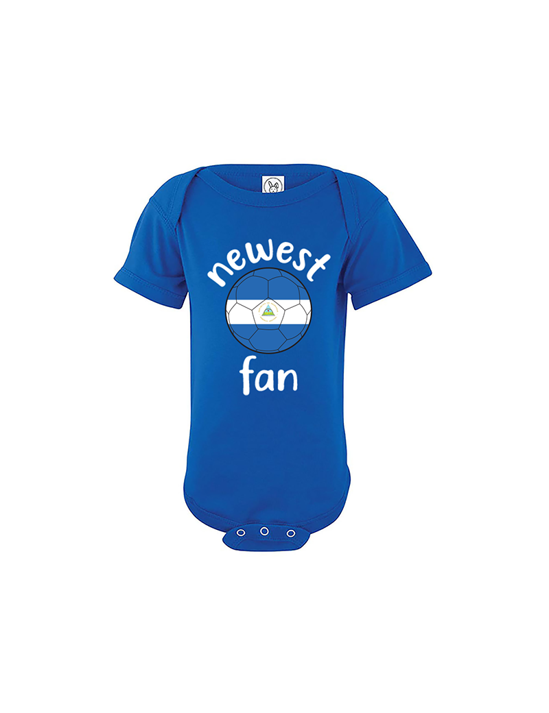 Nicaragua Newest Fan Baby Soccer Bodysuit Nicaragua Newest Fan Baby Soccer Bodysuit