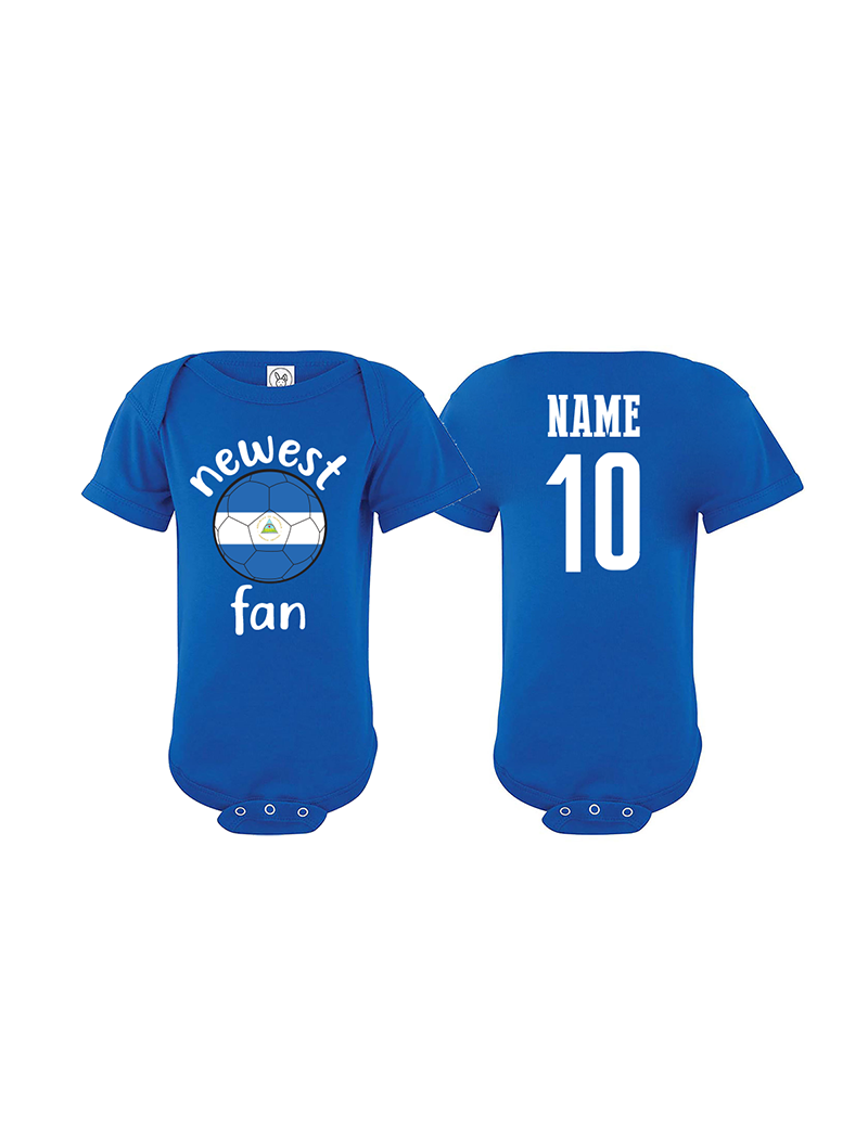 Nicaragua Newest Fan Baby Soccer Bodysuit Nicaragua Newest Fan Baby Soccer Bodysuit