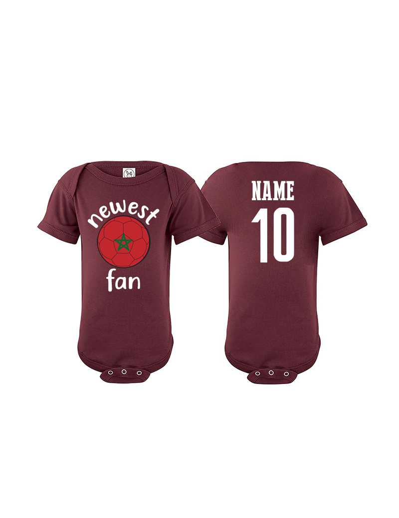 Morocco Newest Fan World Cup Baby Soccer Bodysuit Morocco Newest Fan World Cup Baby Soccer Bodysuit