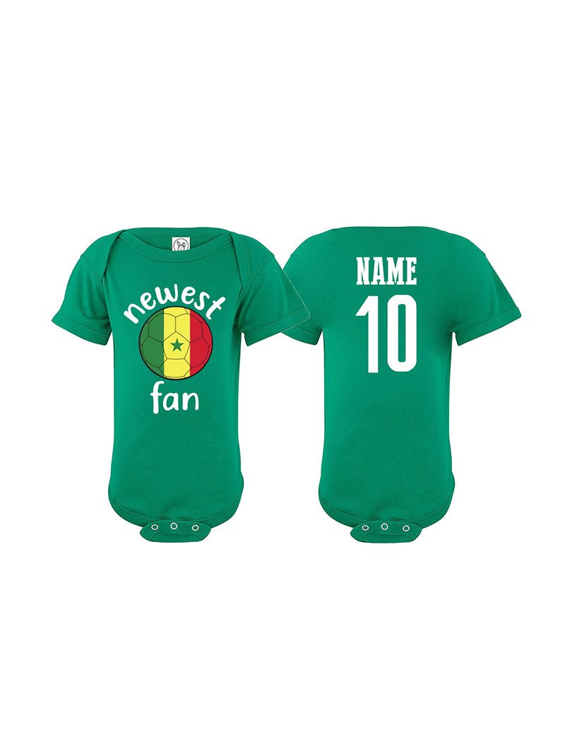 Senegal Flag Jersey Senegalese Soccer Team Senegalese Baby Bodysuit