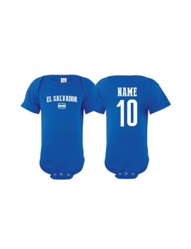 El salvador flag country Baby Soccer Bodysuit