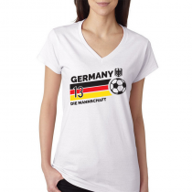 Germany Women's V Neck Tee T Shirt  Jersey  13 ball

Available colors, heather gray, white and other colors as you request.