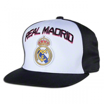 Real Madrid Cap Snap back Hat Black and White Big Logo