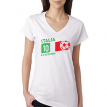 Italy Women's V Neck Tee T...