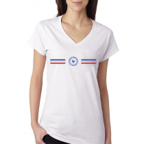 France Women's V Neck Tee T Shirt Jersey  Shield

Available colors, heather gray, white and other colors as you request.