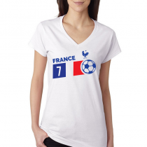 France Women's V Neck Tee T...
