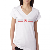 Poland Women's V Neck Tee T Shirt Jersey Shield

Available colors, heather gray, white and other colors as you request.