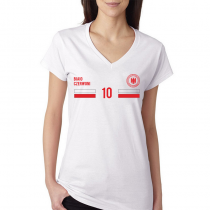 Poland Women's V Neck Tee T Shirt Jersey 10 Shield

Available colors, heather gray, white and other colors as you request.