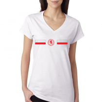 England Women's V Neck Tee T Shirt Jersey  Shield

Available colors, heather gray, white and other colors as you request.
