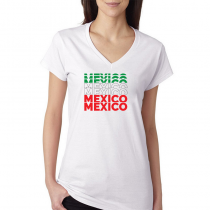 Mexico Women's V Neck Tee T...