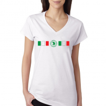 Mexico Women's V Neck Tee T Shirt Jersey  Shield
Available colors, heather gray, white and other colors as you request.