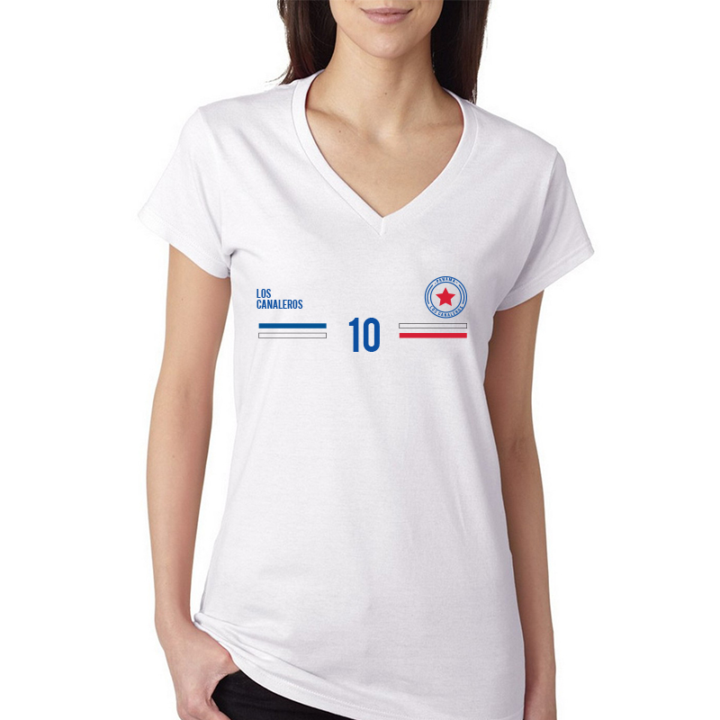 Panama Women's V Neck Tee T Shirt Jersey  10 Shield

Available colors, heather gray, white and other colors as you request.