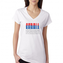 Serbia Women's V Neck Tee T...