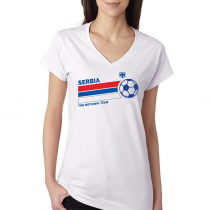 Serbia Women's V Neck Tee T...