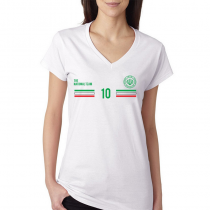 Iran Women's V Neck Tee T Shirt Jersey 10 Shield

Available colors, heather gray, white and other colors as you request.