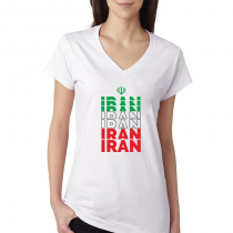 Iran Women's V Neck Tee T Shirt Jersey Iran letters

Available colors, heather gray, white and other colors as you request.