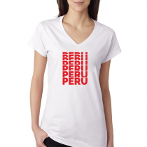 Peru Women's V Neck Tee T Shirt Jersey  Peru letters

Available colors, heather gray, white and other colors as you request.