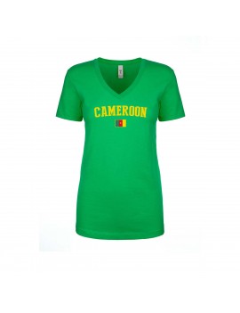 Cameroon World Cup Women's V Neck  T-Shirt
