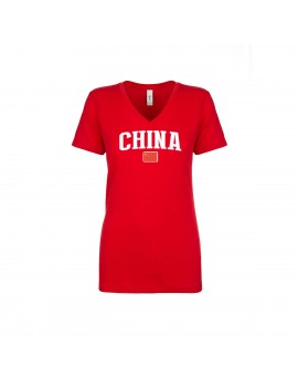 China World Cup Women's V Neck T-Shirt