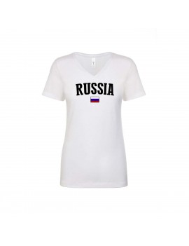 Rusia World Cup Women's V Neck T-Shirt