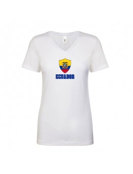 Ecuador World Cup Center Shield Women's V-Neck