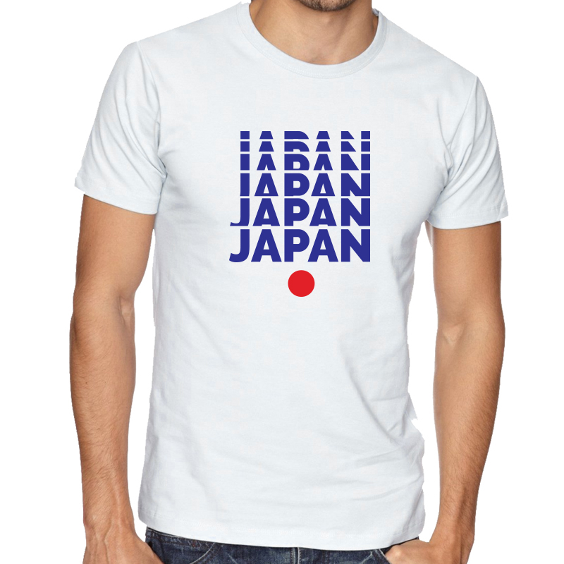 Japan Men's Round Neck  T Shirt Jersey  Japan letters

Available colors, heather gray, white and other colors as you request.