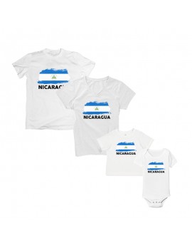 Nicaragua National Pride Country Flag T-Shirt Matching Set