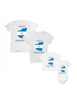 Te Quiero Libre Mi Linda Nicaragua National Pride T-Shirt Matching Set