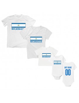 Nicaragua Country Flag T-Shirt Matching Set Personalized Style 2
