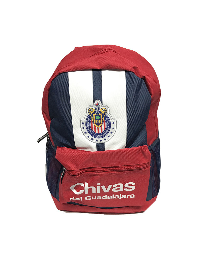 Guadalajara Team Club Logo Adult Football Fan Compartment Shoulder Padding Unisex CH03BP-R Officially Licensed Chivas C.D Icon Sports Soccer Backpack Bag 