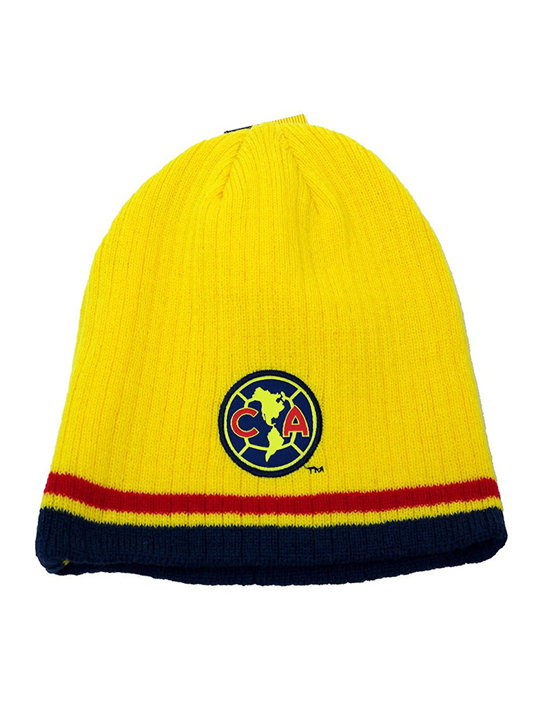 New TITLE & Soccer Logo TOQUE Hat With POM POM . UKRAINE Blue Yellow