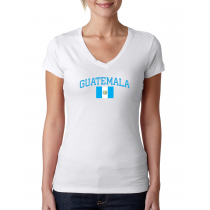 Women's V Neck Tee T Shirt  Country  Guatemala