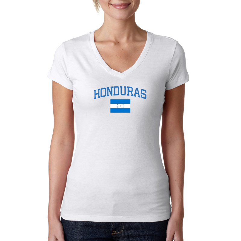 Women's V Neck Tee T Shirt  Country  Honduras